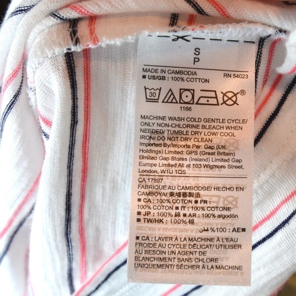 GAP Cotton Front‎ Easy Tie Thin Stripe Tank Top, Size Small NEW - Picture 6 of 6